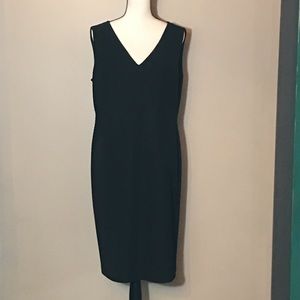 Anne Klein Black Ribbed Pattern Dress Size 14